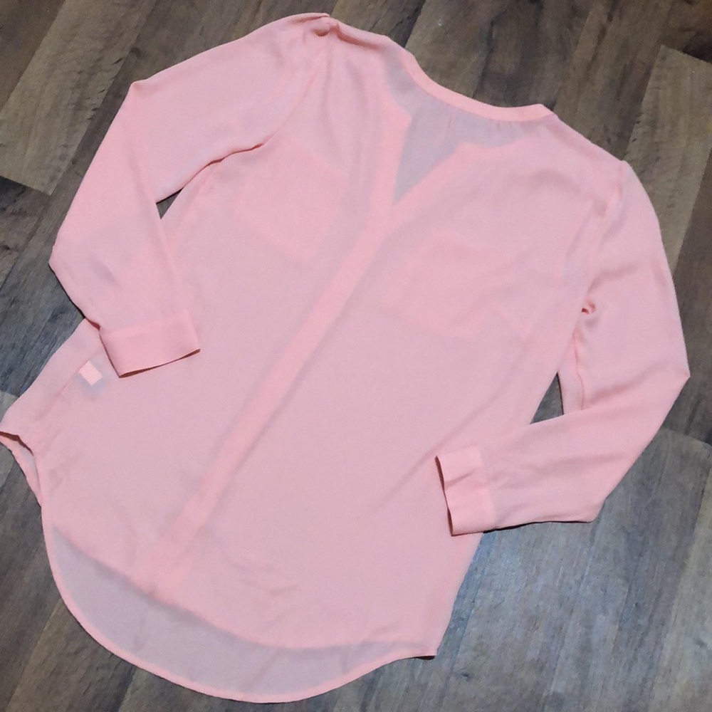 Peach Button Down Blouse - image 2